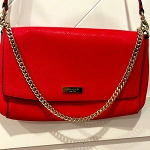 Kate Spade Red Crossbody Bag with Chain Strap